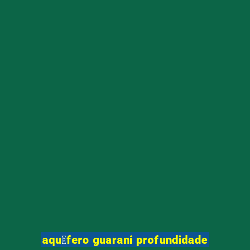 aqu铆fero guarani profundidade