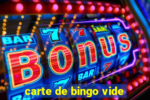 carte de bingo vide