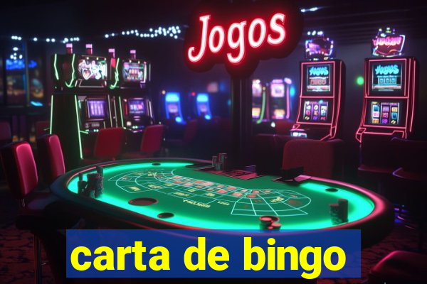 carta de bingo