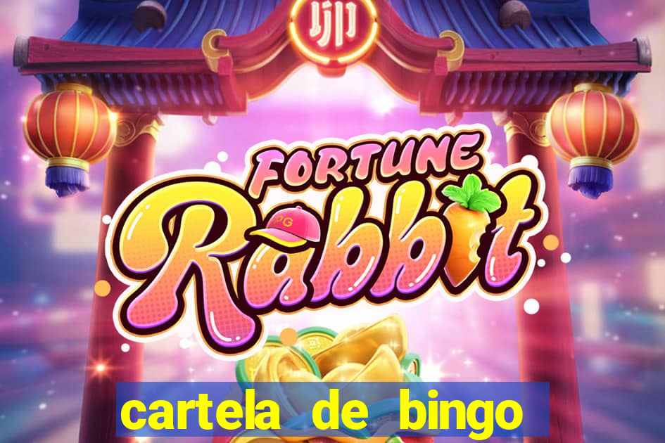 cartela de bingo para preencher