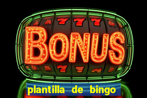 plantilla de bingo para editar