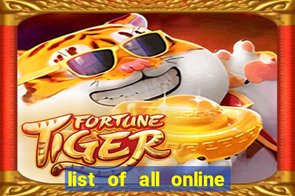 list of all online bingo sites