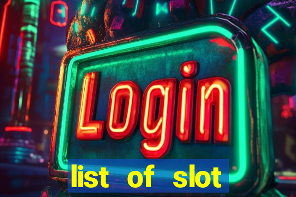 list of slot machines at winstar