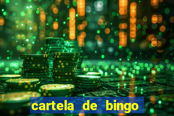 cartela de bingo de letras