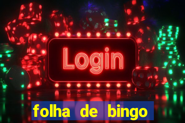 folha de bingo para imprimir