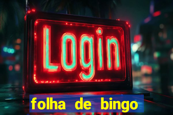 folha de bingo para imprimir