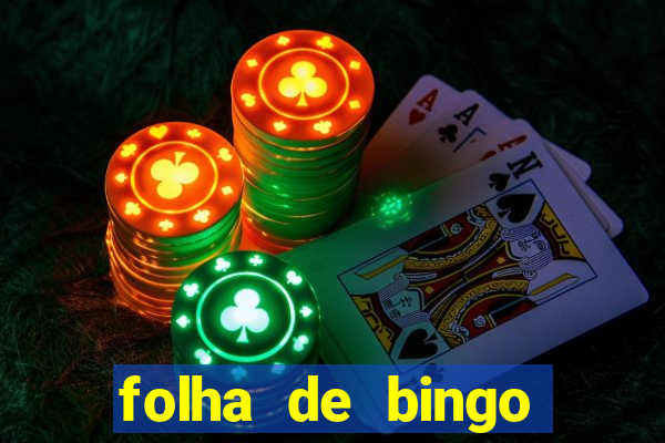 folha de bingo para imprimir