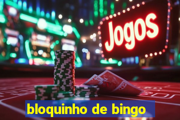 bloquinho de bingo