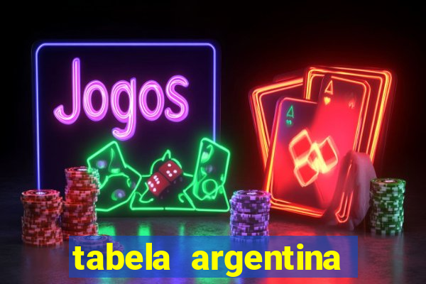 tabela argentina torneo betano