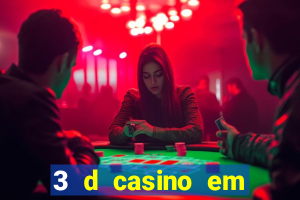 3 d casino em movimento com baralho