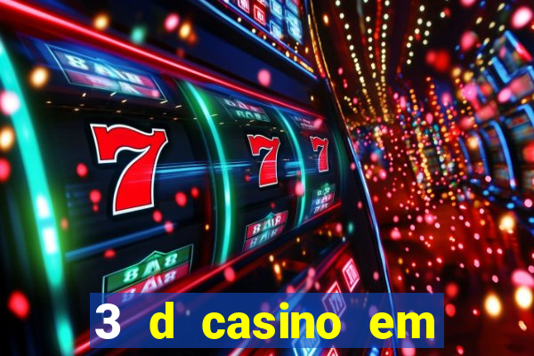 3 d casino em movimento com baralho